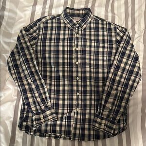 J. Crew Blue and White Casual Button Down Shirt
